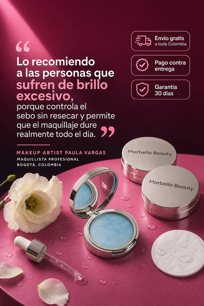 Piel mate, fresca y sin brillo.